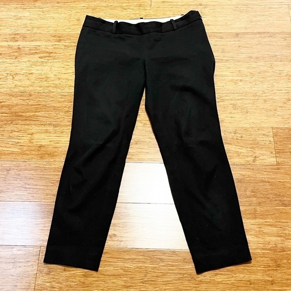 J. Crew Factory cropped mid-rise ankle stretch black pants w/ side zipper. 8 - Picture 1 of 13